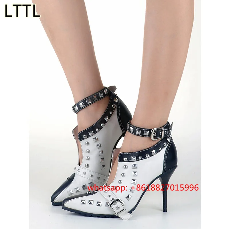 Women's Buckle and Strap Pointed-toe High Heel Booties Women's Buckle and Strap Pointed-toe High Heel Booties