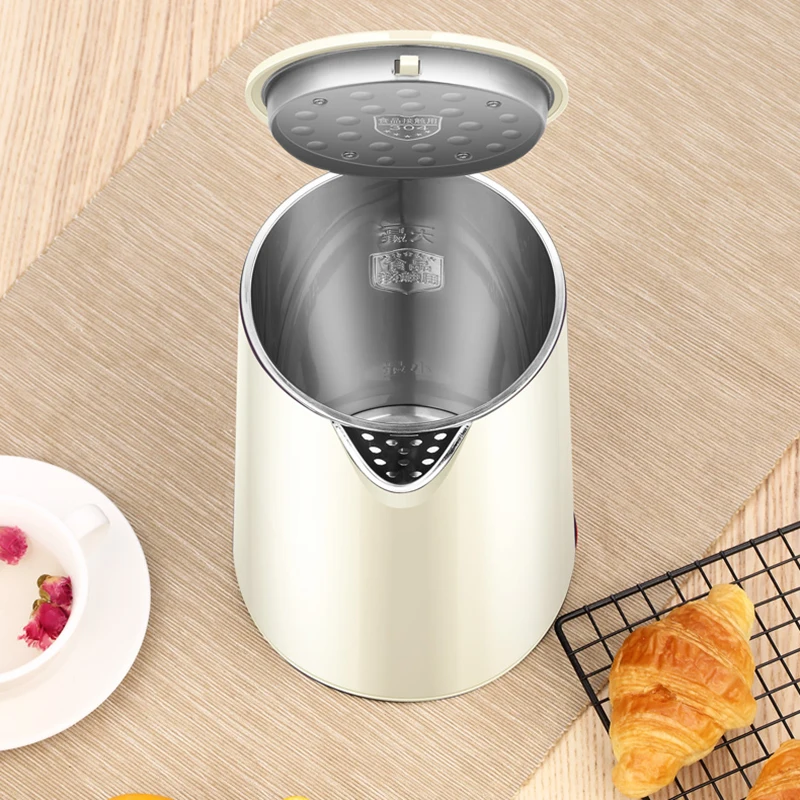 1.8L 220V Anti-scalding Auto Power Off Thermal Electric Kettle Flask Stainless Steel Teapot Large Heater Insulation Pot Portable