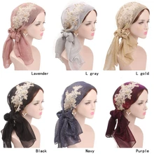 Горячее предложение дизайн женский мусульманский цветочный шарф шляпа Девушки Леди Многофункциональный Эластичный Тюрбан длинный хвост головной убор Рак Кепка chemo Мода