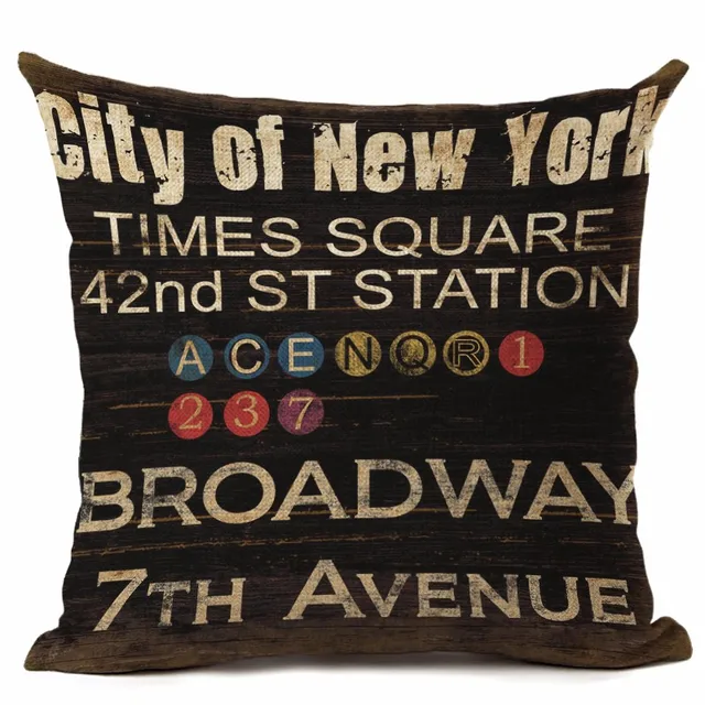 High Quality Retro Text Cushion Cover Decorative Sofa Throw Pillow Car