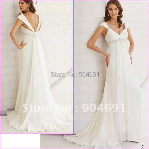 Beaded Empire Waist Wedding Dress