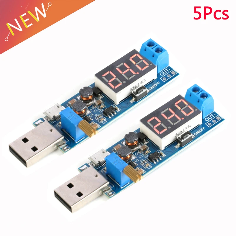 5 шт. DC В до 3 В/12 в USB повышающий/понижающий модуль питания Регулируемый повышающий
