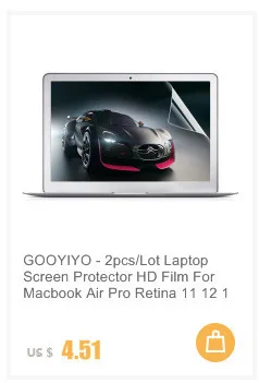 GOOYIYO-2 шт./лот, пленка для экрана Macbook, высокая четкость, защита от царапин, мягкая ПЭТ пленка для Macbook Air Pro retina 11 13 15