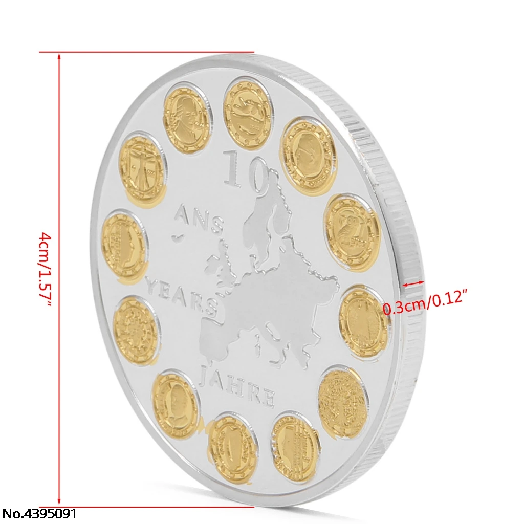 ЕС 12 стран член посеребренный памятный вызов монета физический жетон