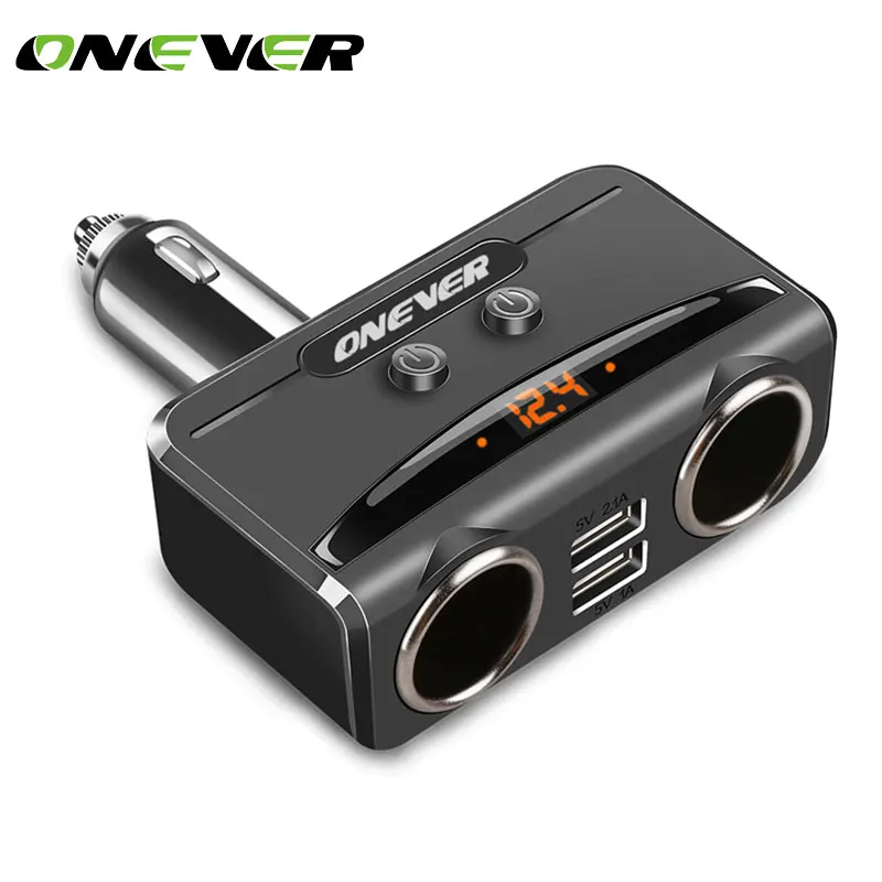 

Onever 1 to 2 Cigarette Lighter Coupler Splitter Socket with Dual USB 3.1A Car Charger Adapter with Support fast charger Lighter