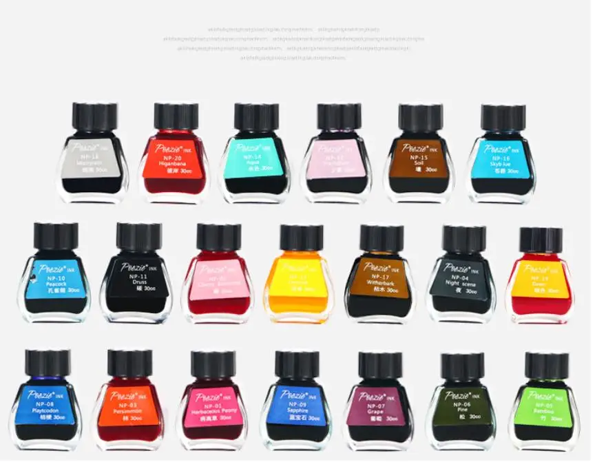 Online Botella de tinta de pluma estilográfica de cristal INK 30ml 20 colores para elegir papelería escolar y de oficina envío gratis