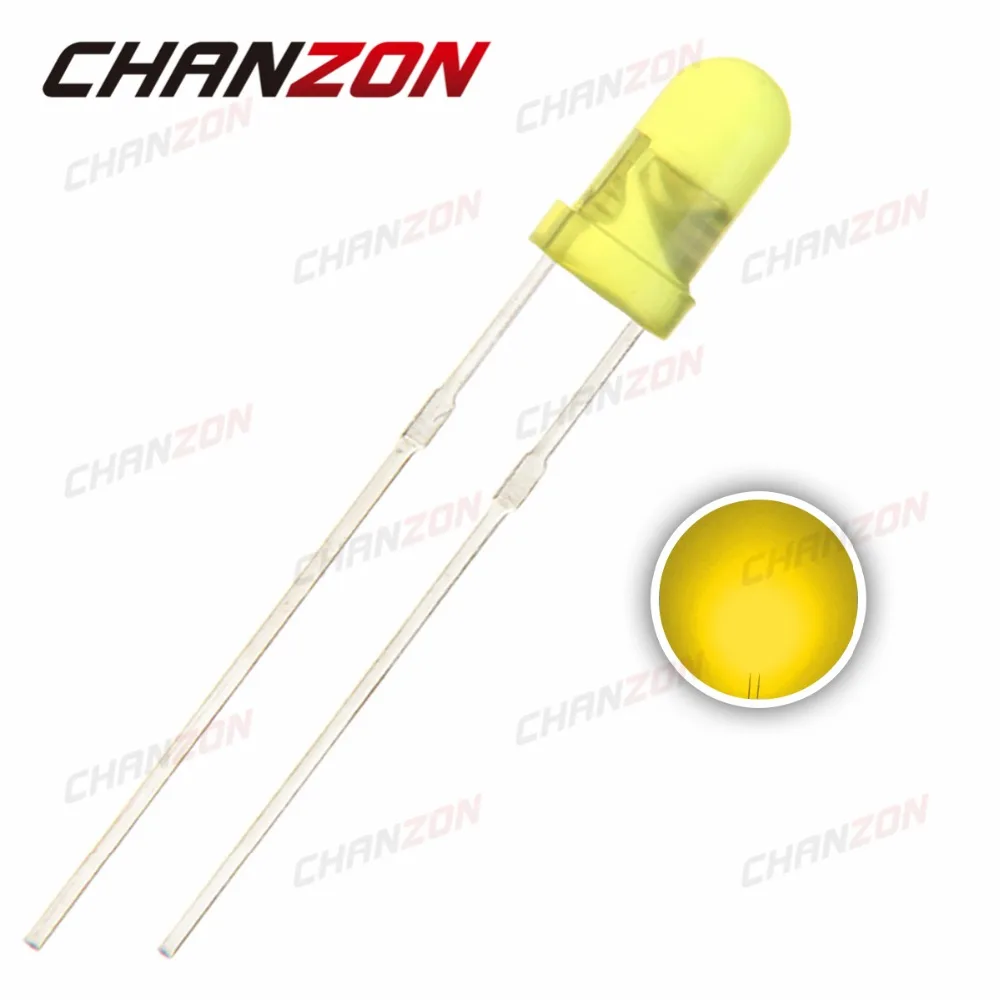 50PCS Diffused LED 3MM YELLOW COLOR YELLOW LIGHT Super Bright NEW