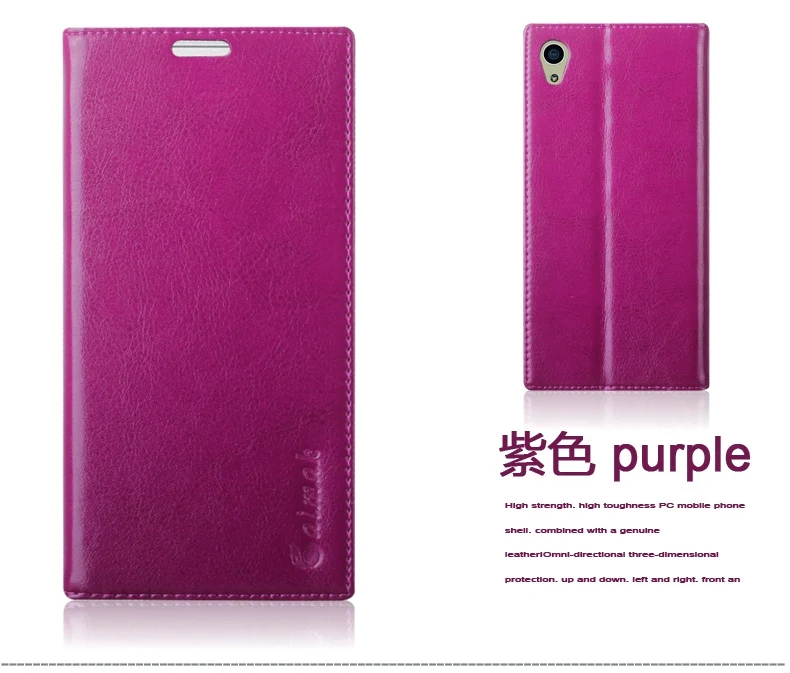 8 расцветок, высокое качество из натуральной кожи флип чехол Подставка для Sony Xperia Z5/e6603/e6633/e6653 роскошный мобильный телефон сумка Чехол - Цвет: Фиолетовый