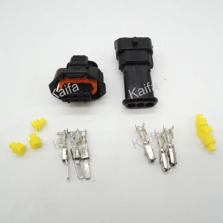 5 set 3 Pin 3.5mm Auto senser plug,Automotive Waterproof Electrical Wire Connector Plug for car
