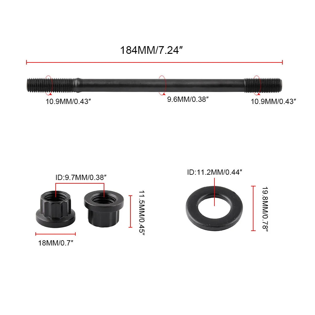Франшиза головки цилиндра шпилька комплект черный для Honda Acura Integra GSR B18C1 B18C5 B20VTEC#0605