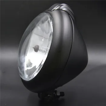 

BJMOTO Universal 6-3/4'' M10 60W Retro Motorcycle Headlight Aluminum Matt Black High low Halogen Headlamp For Harley Cafe Racer