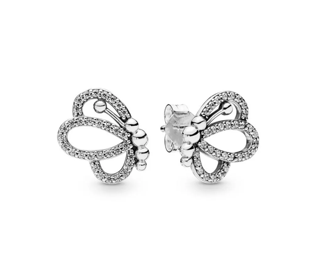 

297912cz Fanier 100% 925 Sterling Silver New 2019 Spring Borbolboletina Borvotices Arrienta Pregos Brinco Frete Gratis