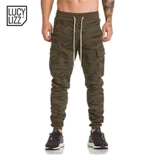 Люси Lizz Новая мода костюм плавки мужские Повседневное Штаны хлопок пот Штаны мужские с камуфляжным принтом Костюмы Штаны