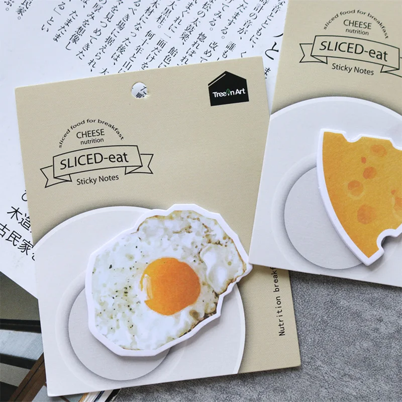 

24 pcs/Lot Sliced food sticky note Breakfast cheese toast memo pad Diary sticker Stationery Mini notepad School supplies F371