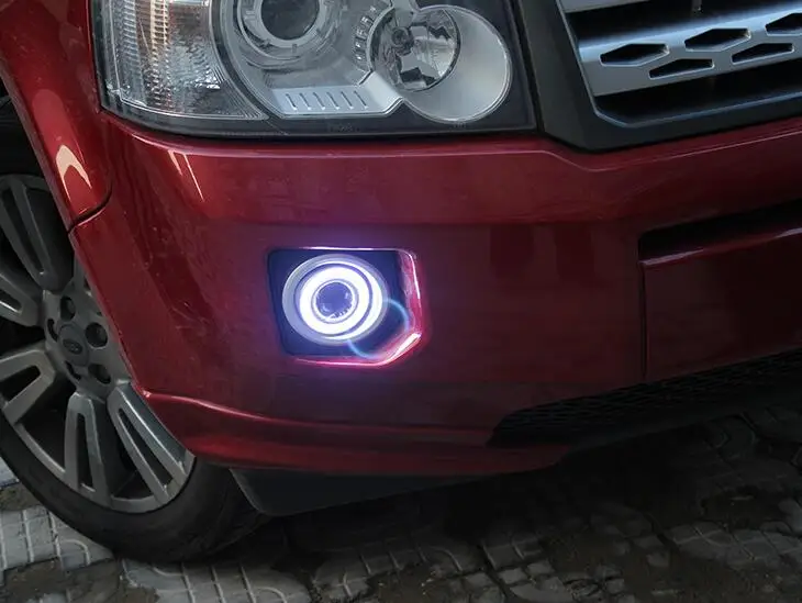 DRL COB ангельские глазки (5 цветов) + галогенная противотуманная фара линза