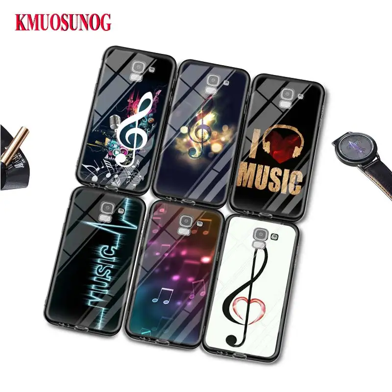 

Black Silicone Case music key and notes for Samsung Galaxy j8 j7 j6 j5 j4 j3 Plus Prime 2018 2017 2016 Phone Bag Cover