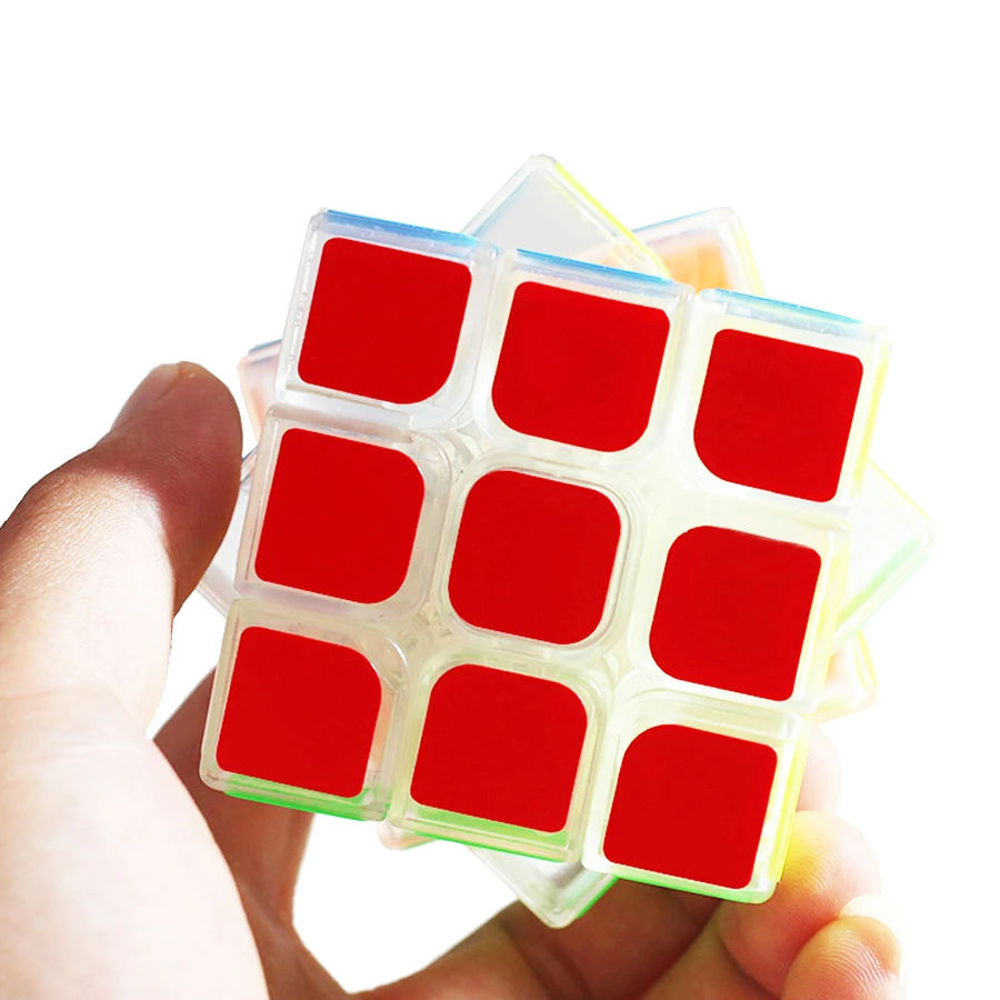 3x3x3 м прозрачный мини-Magic Cube гладкая красочная наклейка куб прозрачный головоломка Скорость 3 заказа куб для детей