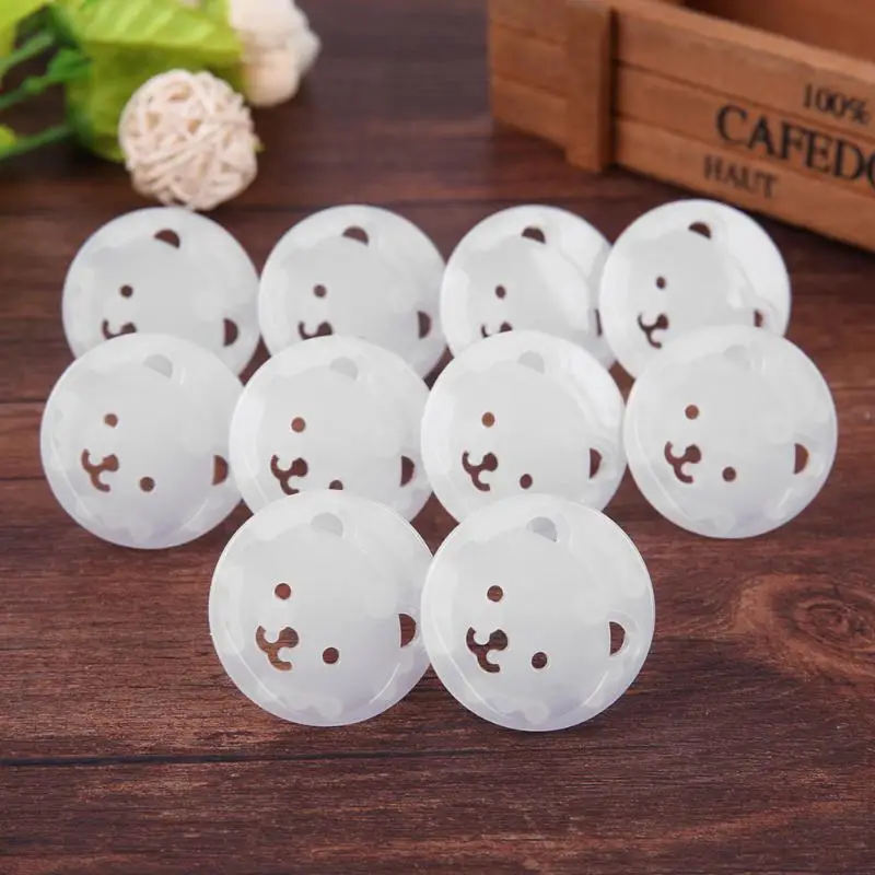10 PCS EU Power Socket Covers Baby Child Kids Outlet Plug Bear Safety Protectors 