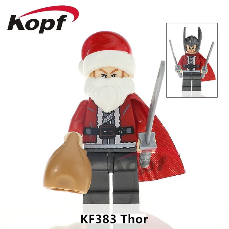

50Pcs Model Deadpool Bricks Merry Christmas Figures Thor Batman Action X-Man Building Blocks For Children Gift DIY Toys KF383