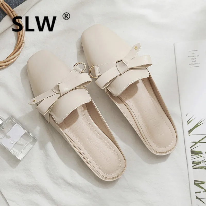 

Shallow Socofy Shoes Women Flat Slippers Loafers Slides Low Cover Toe Soft 2019 Sliders Luxury Rubber PU Woman