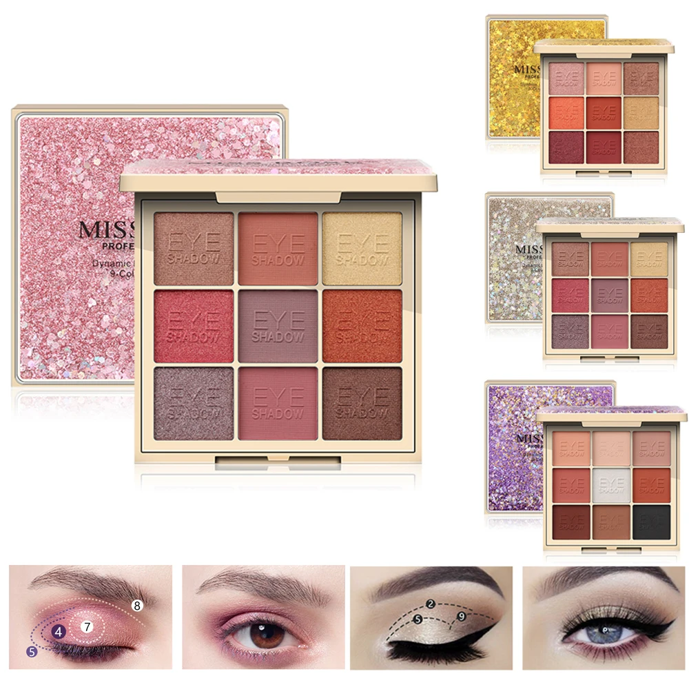 

9 colors Eye Shadow Palette Matte Eyeshadow Nude Makeup Set Pearl Shimmer Glitter Pigment Palette Waterproof Cosmetics