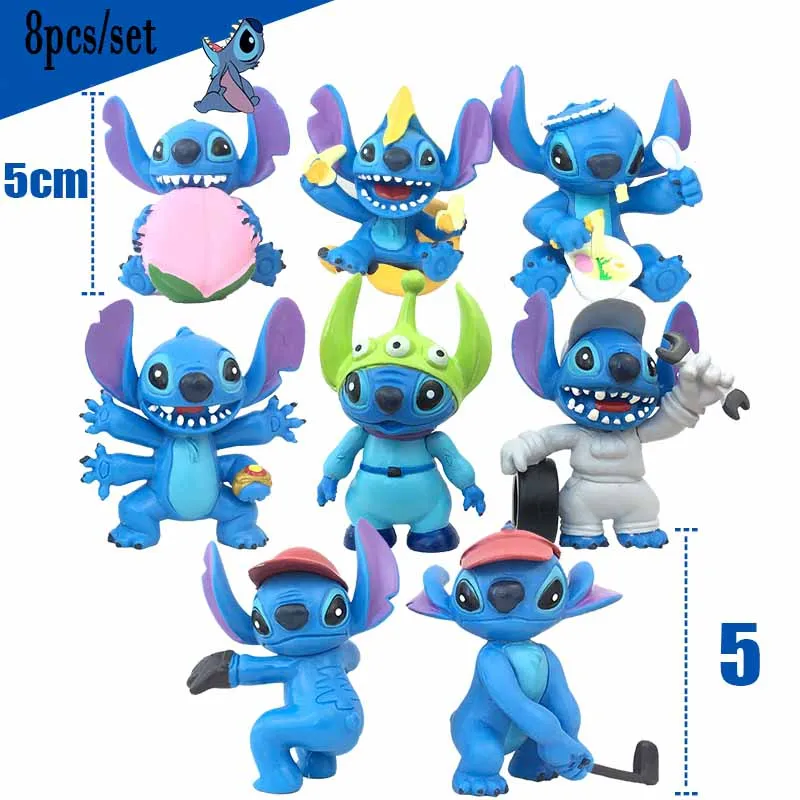 

DISNEY Lilo & Stitch figures 8pcs/set 6-7cm Action Figure Posture Anime Decoration Collection Figurine Toy model for kdis gift