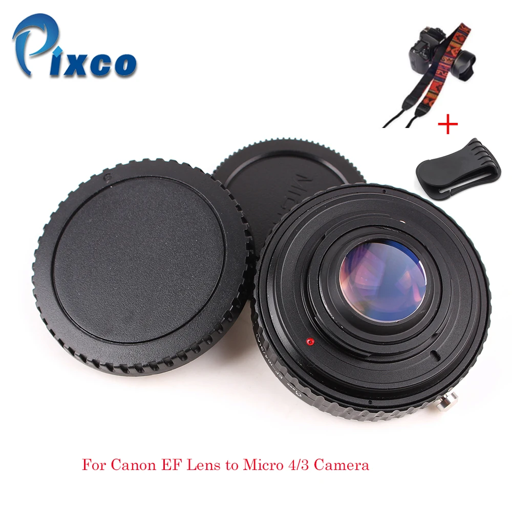 Pixco подходит для Canon EF для EOS до Micro 4/3 Регулируемый фокусный редуктор диафрагмы+ ремни для камеры+ крышка объектива u-зажим