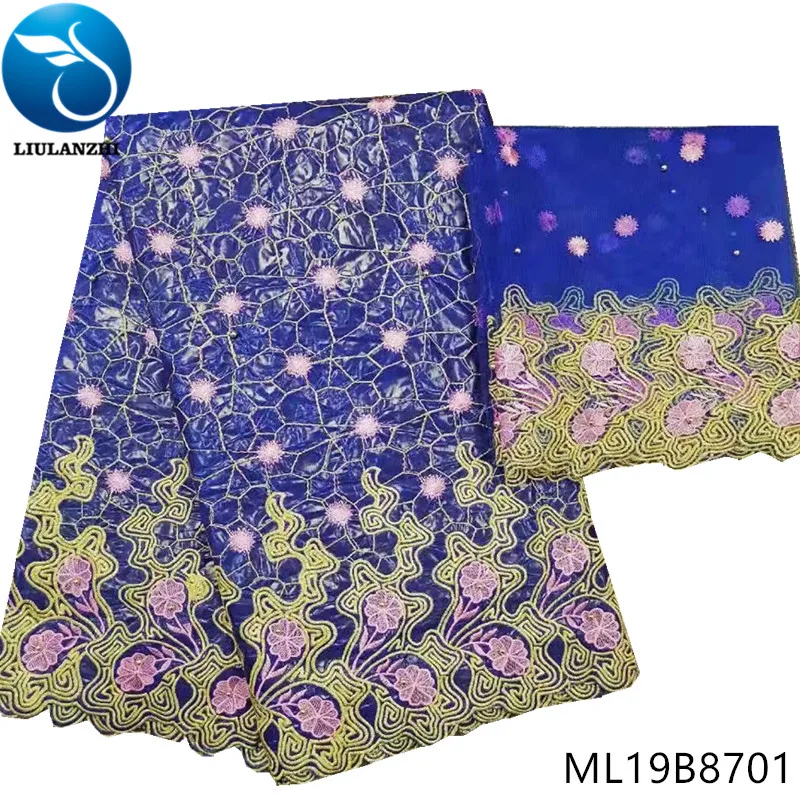 

LIULANZHI nigerian bazin lace fabrics Fashion embroidery bazin riche fabric for women african riche getzner 7yards/lot ML19B87