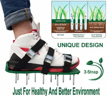 

Multipurpose Gardening loose soil shoes spikes defoaming spiked shoes with 3-Strap