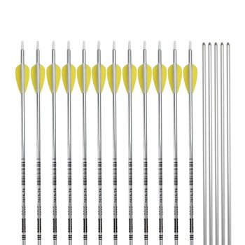 

12Pcs 1616 Aluminum Arrows Plastic Vane Bullet Fixed Point Youth Recurve Archery Bow Shooting Target Practice Free Shipping
