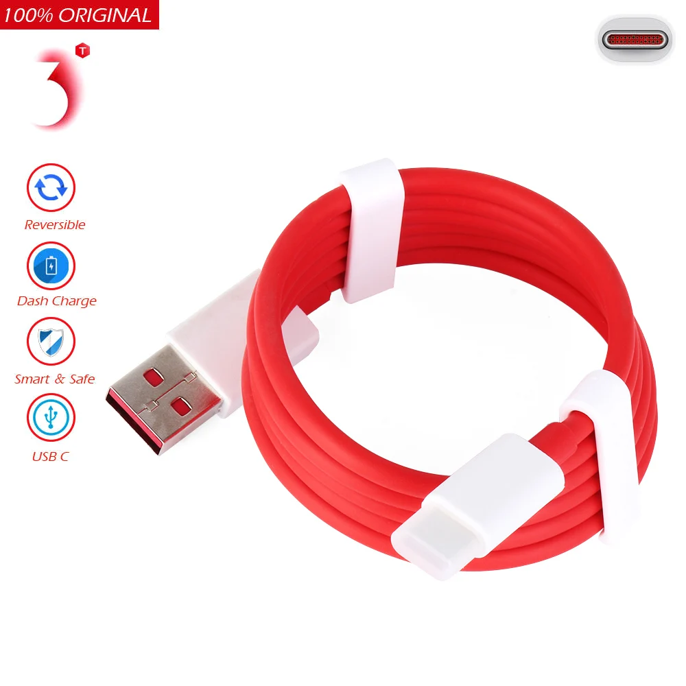 

Original Oneplus 6t Dash Charger Cable Usb 3.1 Type C for One plus 3 3t 5 5t 6 4A Fast High Speed 100cm Charging Power Data Cabl