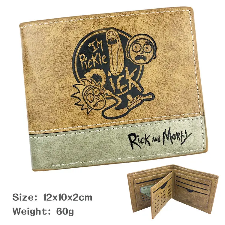 Дизайн аниме Рик и Морти короткий кошелек студенческий маринованный Рик портмоне держатель для карт мужской кошелек сумки