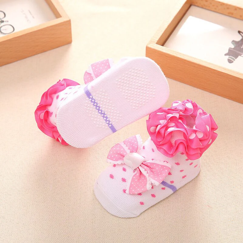 

Baby Socks New Born Christmas Sock Tulle Bow Lace Princess Party Holiday Birthday Gift for Newborns Infant baby Girls 0-12 Month