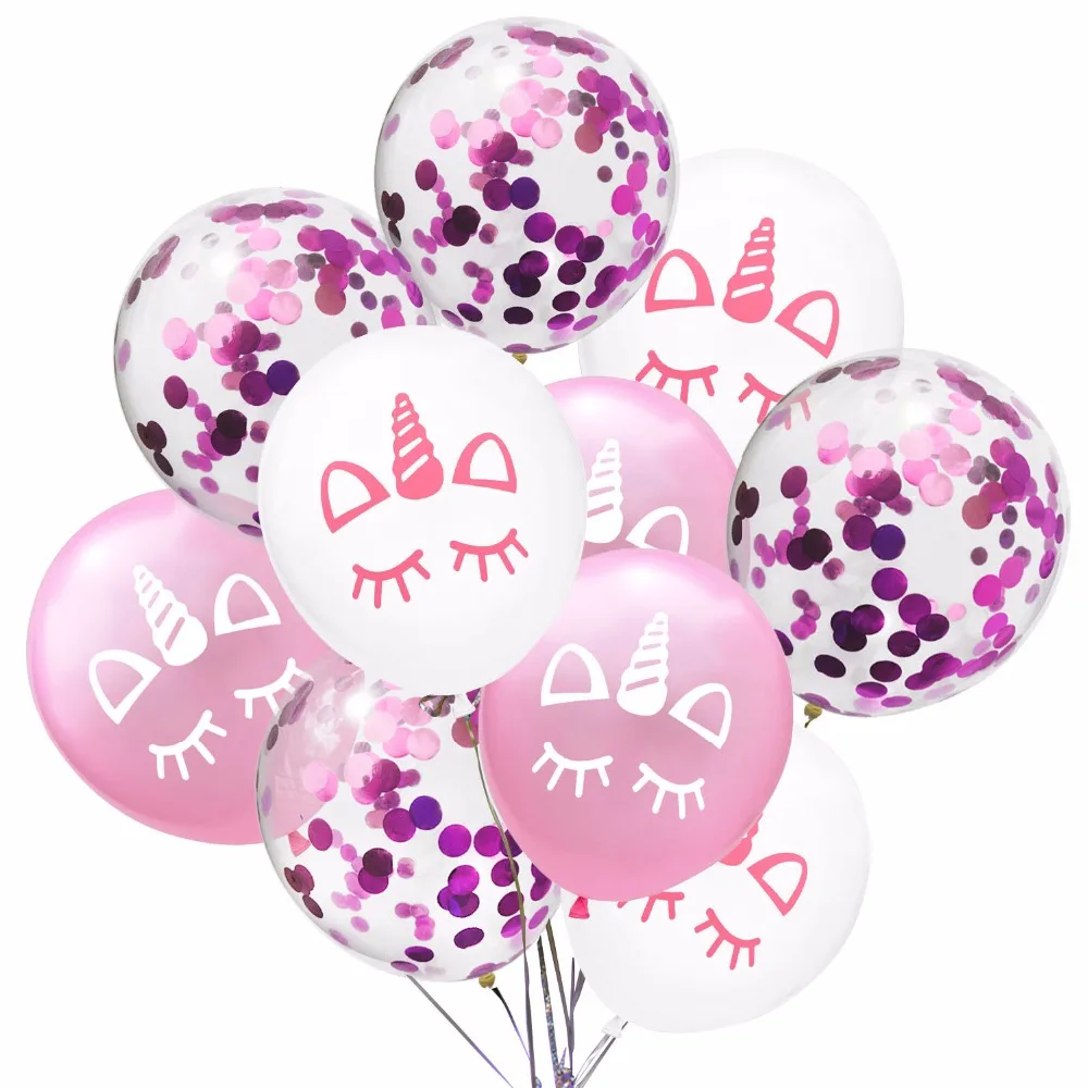 10 шт./компл. 12 дюймов Латекс розовое золото балоны конфетти воздушный шар единовечерние рог украшение партии Воздушные шары в форме