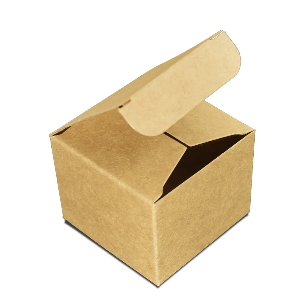 

100pcs/lot Brown Kraft Paper Box Foldable Face Cream Packing Paperboard Boxes Jewelry Package Ointment Bottle Box