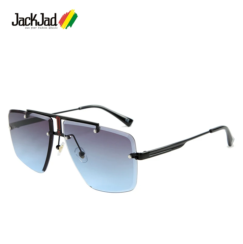 

JackJad 2020 Fashion Men Cool Rimless Style Gradient Sunglasses Unique Step Down Lens Brand Design Sun Glasses Oculos De Sol