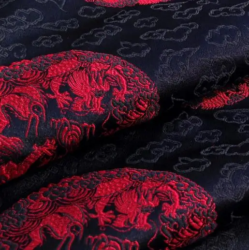 

75cm*100cm Brocade cloth costume dress costume kimono silk brocade fabric Double Dragon group garment diy handmade fabric