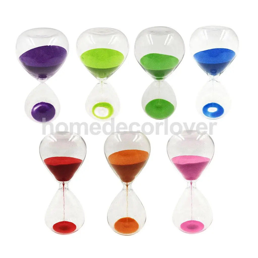 15 Minutes Sandglass Hourglass Sand Clock Timers Desktop Clock 7 Colors to Choose
