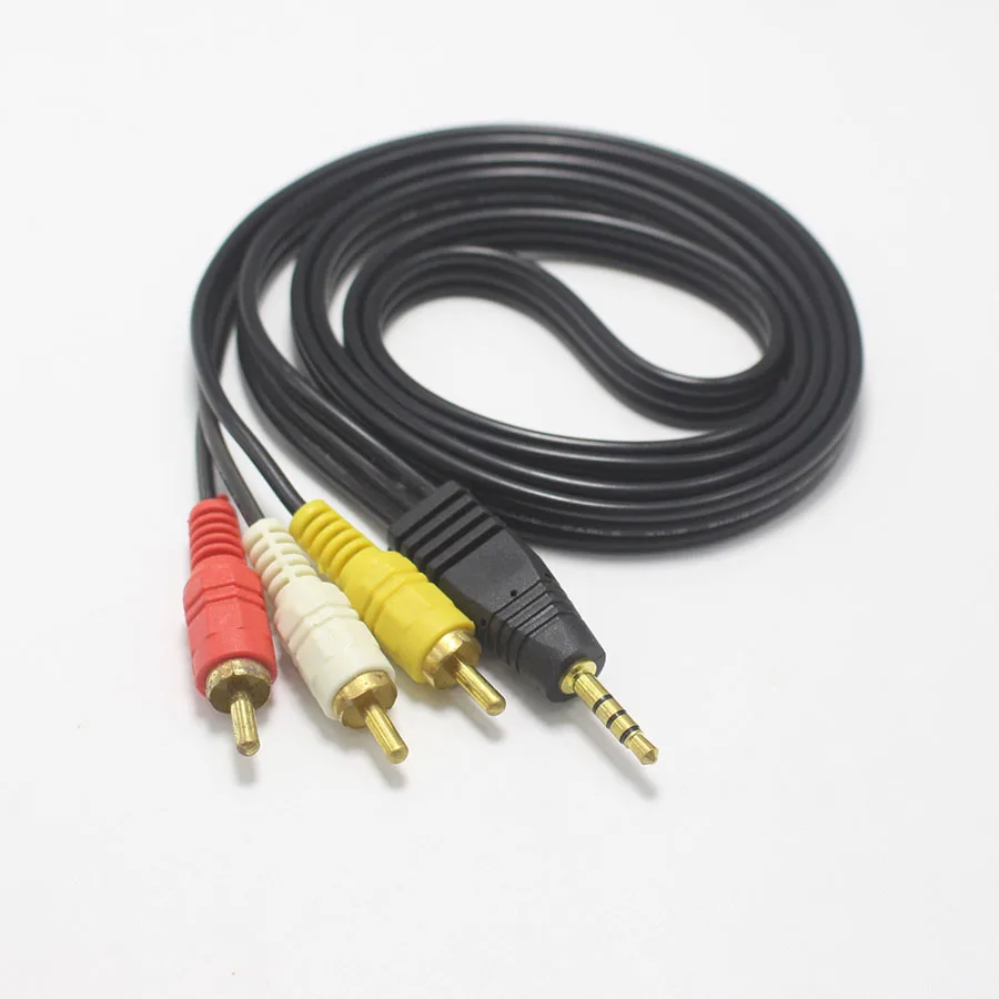 1pcs 3.5mm 3 Pole Male Plug to RCA Male AV Plugs 3.5mm Stereo Music