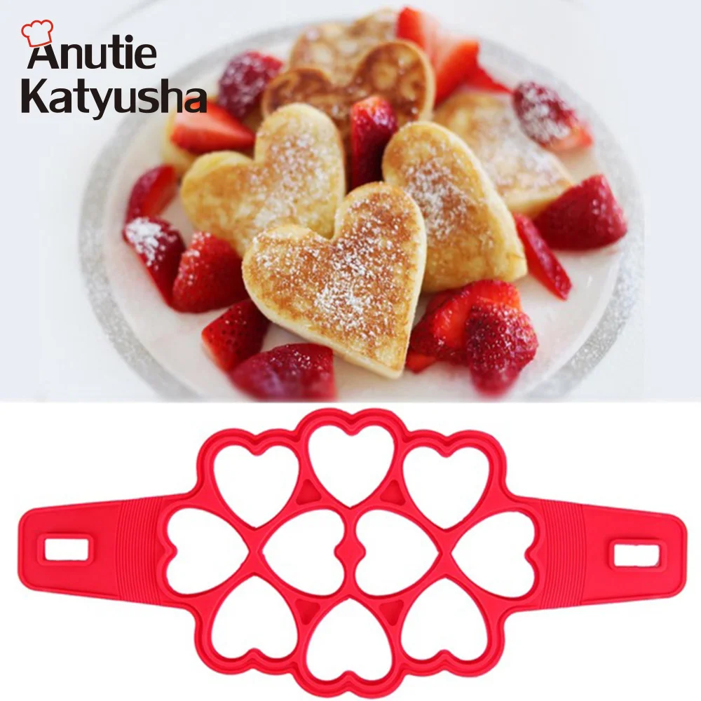 

1Pcs Silicone Fantastic Pancake Maker Eggs Rings 10 Grid Heart Shape Eggs DIY Molds Nonstick Kitchen Gadgets Cooking Tools