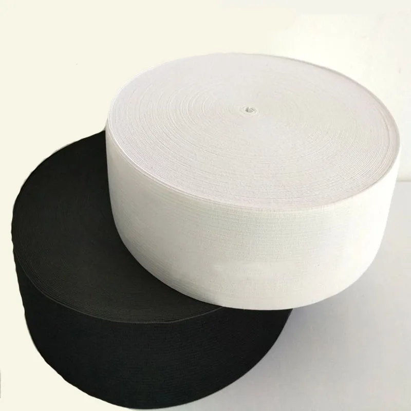 

10meters 60mm white elastic belt trim sewing/ribbon clothing trouses flex sewing material for Car seat cover black elastic band
