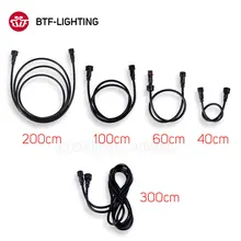 2pin/3pin/4pin/5pin/DC Светодиодные ленты Водонепроницаемый разъем светильник Удлинительный кабель черный/белый провод мужского и женского пола 40/60/100/200/300 см