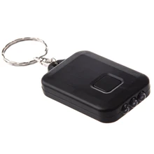 FSLH New Small Black Solar powered LED Flashlight w Keychain handy neat bright