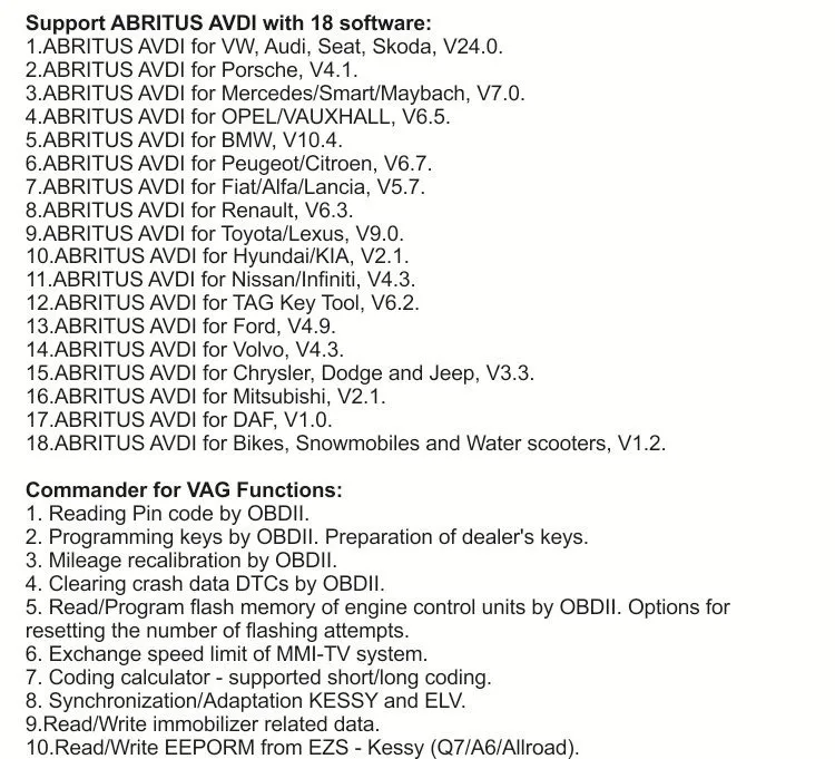 FVDI все функции V2015 V2014 FVDI AVDI 18 программного обеспечения не ограниченная Диагностика fbdi ABRITES commander обновление онлайн DHL бесплатно