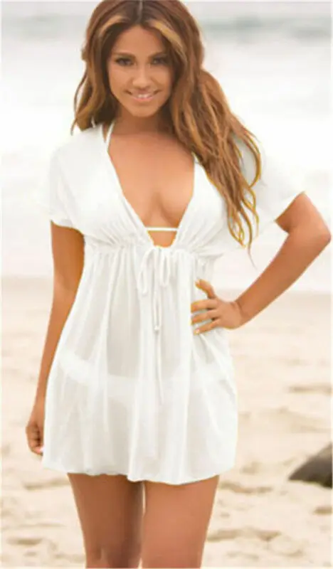 NEW Women Bathing Suit Chiffon Bikini Cover Up Swimwear Casual Beach Wear Dress