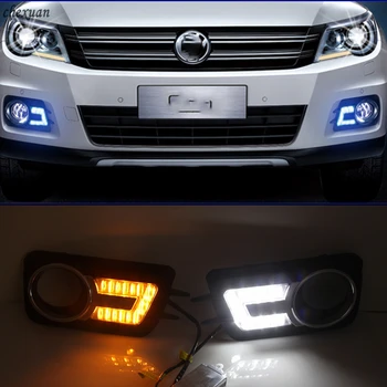 

CSCSNL 1 set Turn Yellow Signal 12V Car LED DRL Daytime Running Lights Accessories For Volkswagen VW Tiguan 2010 2011 2012
