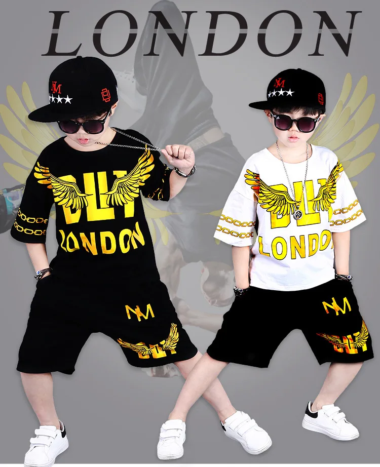 teenage 10 11 years boys clothes london print tshirt+pants 2pcs