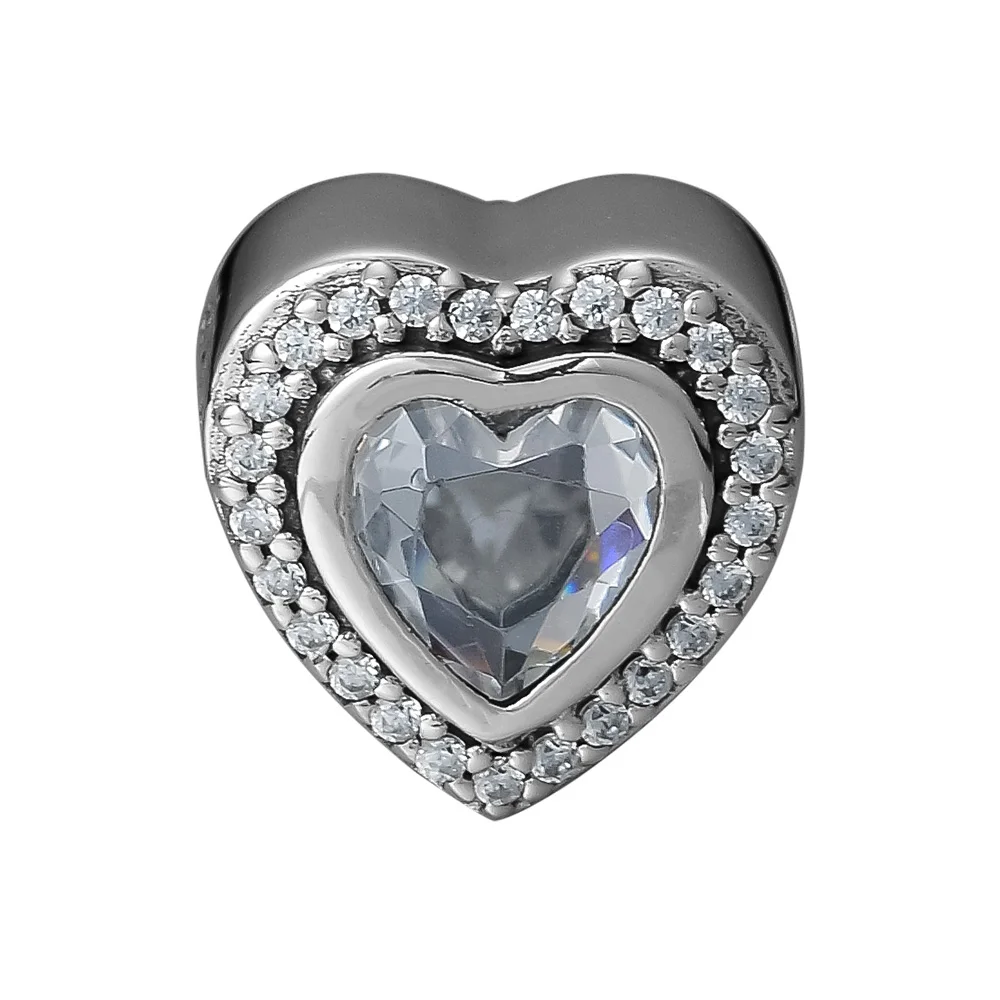 Подходит для браслетов Pandora Charms сверкающие бусины Love с прозрачными фианитами 100%