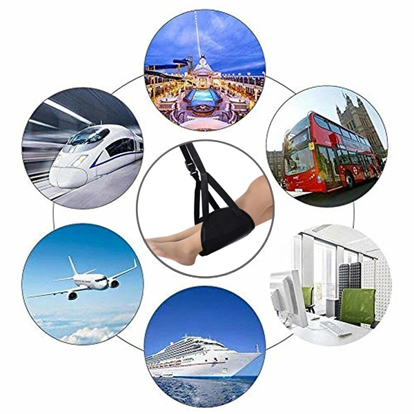 

'The Best' Portable Travel Airplane Foot Rest Made with Memory Foam Flight Hammock 889
