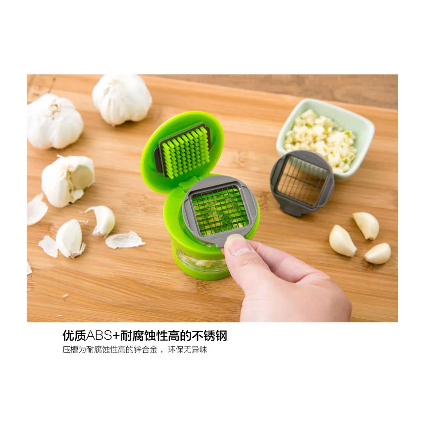 Garlic Grater Mini Portable ABS Stainless Steel Garlic Press Chopper Slicer Hand Presser Grinder Crusher Kitchen Tool